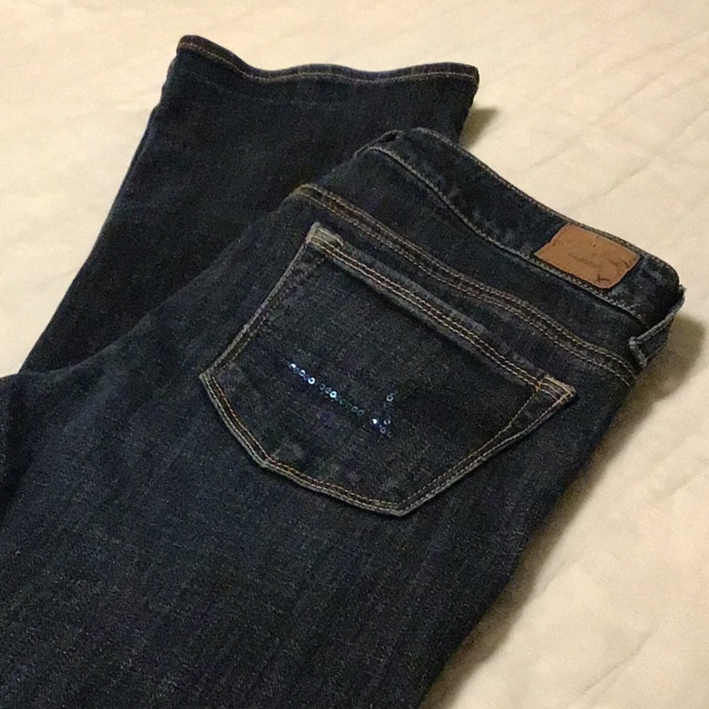American Eagle Skinny Kick Jeans EUC! Size 4 Long